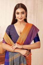 Hiral Fashion Orange Banarasi Soft Silk Solid Saree | Grocsy