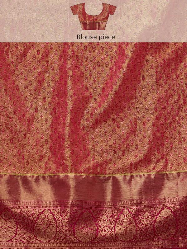 Green Pure Silk Woven Zari Design Floral Saree with Unstitched Blouse - Hiral Fashion | Grocsy