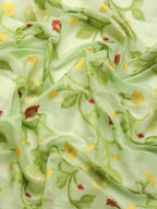 Green Pure Cotton Woven Zari Design Floral Saree with Unstitched Blouse - Hiral Fashion | Grocsy
