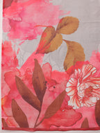 Multicolor Polyester Digital Print Abstract Saree with Unstitched Blouse - Hiral Fashion | Grocsy