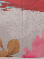 Multicolor Polyester Digital Print Abstract Saree with Unstitched Blouse - Hiral Fashion | Grocsy