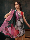 Yellow Polyester Digital Print Abstract Saree with Unstitched Blouse - Hiral Fashion | Grocsy