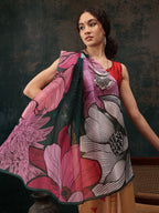 Yellow Polyester Digital Print Abstract Saree with Unstitched Blouse - Hiral Fashion | Grocsy