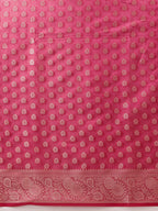Hiral Fashion Pink Banarasi Organza Silk Floral Woven Design Saree | Grocsy