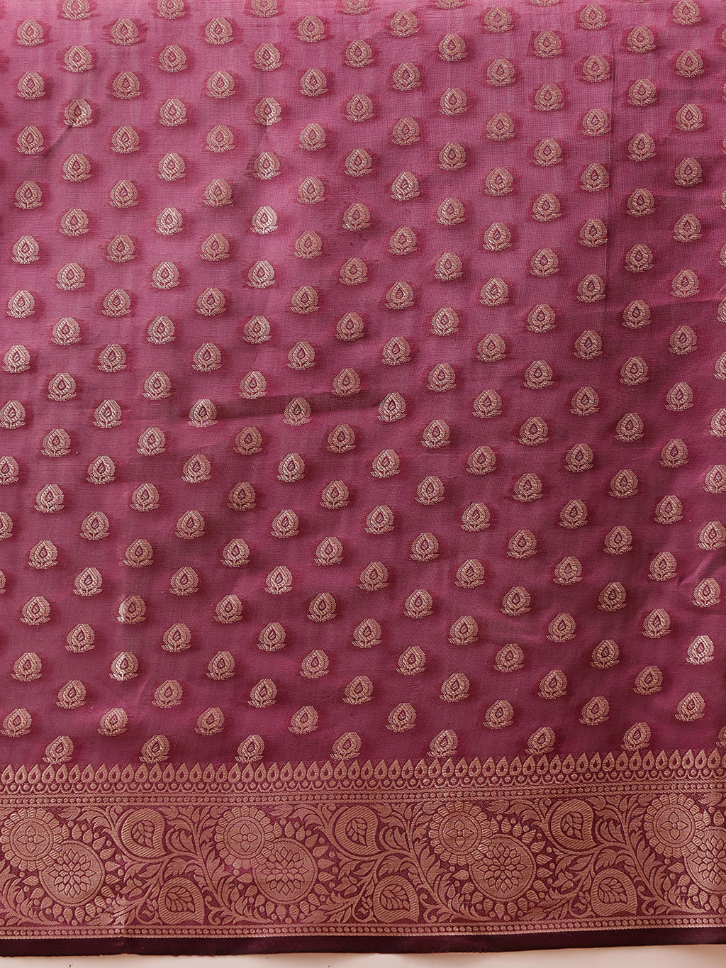 Hiral Fashion Purple Banarasi Organza Silk Floral Woven Design Saree | Grocsy