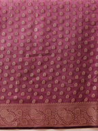 Hiral Fashion Purple Banarasi Organza Silk Floral Woven Design Saree | Grocsy