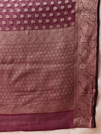 Hiral Fashion Purple Banarasi Organza Silk Floral Woven Design Saree | Grocsy