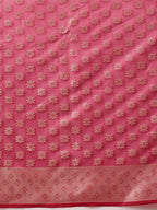 Hiral Fashion Pink Banarasi Organza Silk Floral Woven Design Saree | Grocsy