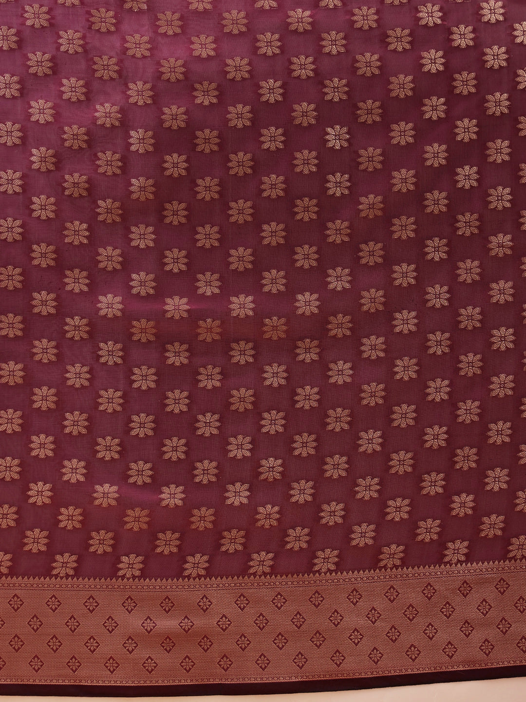 Hiral Fashion Purple Banarasi Organza Silk Floral Woven Design Saree | Grocsy