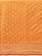 Hiral Fashion Yellow Banarasi Organza Silk Floral Woven Design Saree | Grocsy