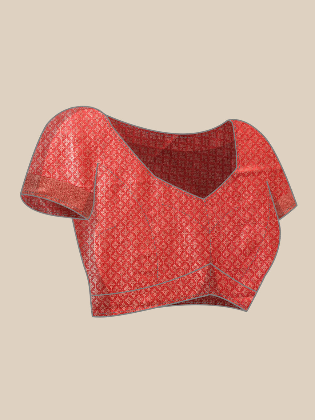 Hiral Fashion Red Banarasi Organza Silk Lahariya Woven Design Saree | Grocsy