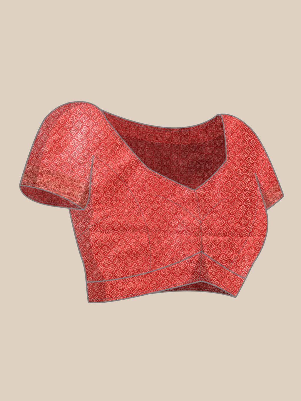 Hiral Fashion Red Banarasi Organza Silk Abstract Woven Design Saree | Grocsy