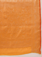 Hiral Fashion Yellow Banarasi Organza Silk Abstract Woven Design Saree | Grocsy
