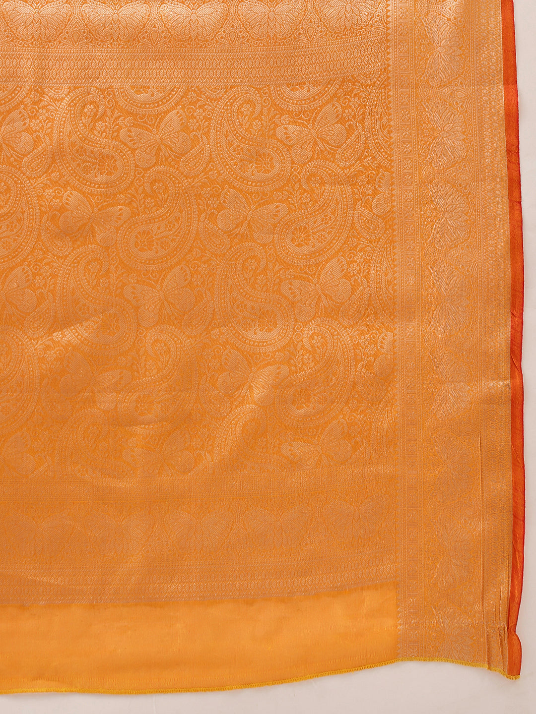 Hiral Fashion Yellow Banarasi Organza Silk Abstract Woven Design Saree | Grocsy