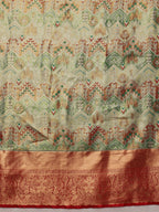 Multicolor Pure Silk Woven Zari Design Geomatric Saree with Unstitched Blouse - Hiral Fashion | Grocsy