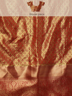 Multicolor Pure Silk Woven Zari Design Geomatric Saree with Unstitched Blouse - Hiral Fashion | Grocsy