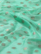 Turquoise Art Silk Woven Zari Design Ethnic Motifs Saree with Unstitched Blouse - Hiral Fashion | Grocsy