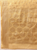 Hiral Fashion Beige Kanjivaram Tissue Silk Floral Zari Woven Saree | Grocsy
