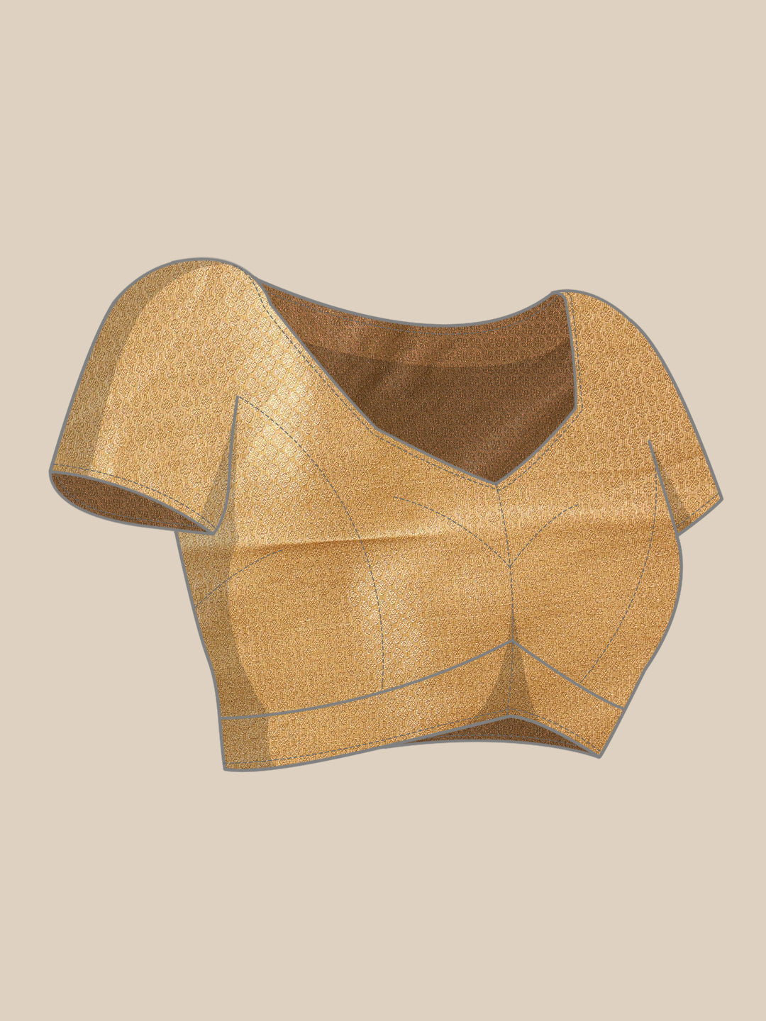 Hiral Fashion Beige Kanjivaram Tissue Silk Floral Zari Woven Saree | Grocsy