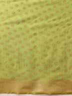 Hiral Fashion Green Kanjivaram Tissue Silk Floral Zari Woven Saree | Grocsy