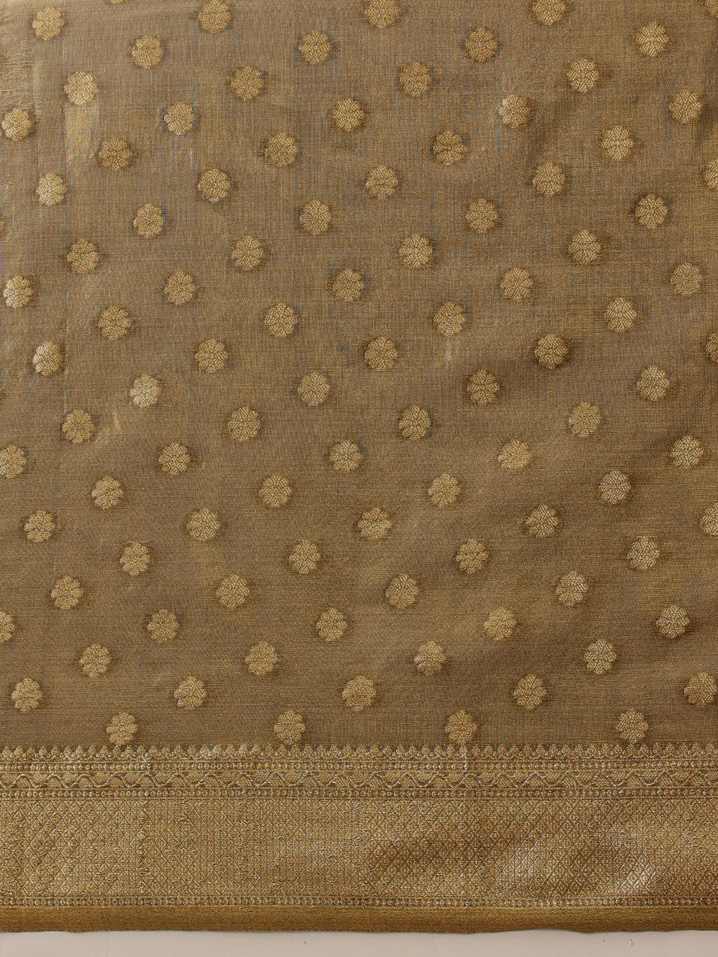 Hiral Fashion Grey Kanjivaram Tissue Silk Floral Zari Woven Saree | Grocsy