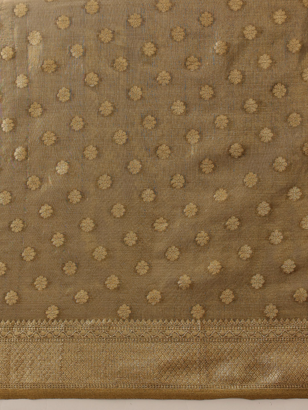 Hiral Fashion Grey Kanjivaram Tissue Silk Floral Zari Woven Saree | Grocsy