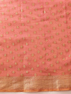 Hiral Fashion Pink Kanjivaram Tissue Silk Floral Zari Woven Saree | Grocsy