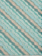 Turquoise Cotton Blend Digital Print Abstract Saree with Unstitched Blouse - Hiral Fashion | Grocsy