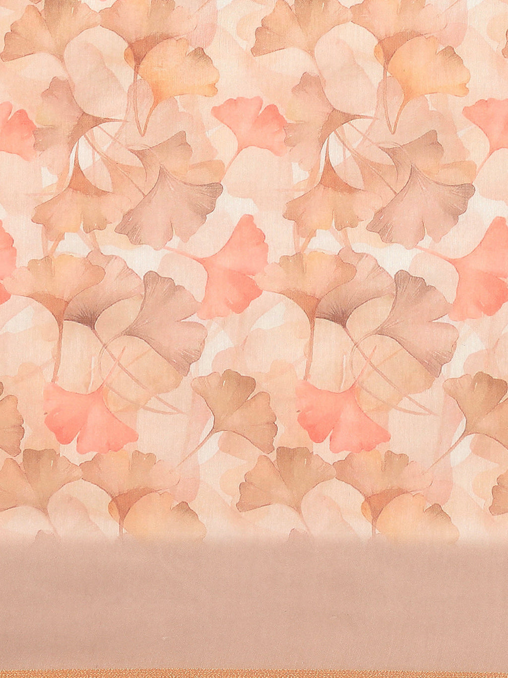 Beige Pure Cotton Printed Floral Saree with Unstitched Blouse - Hiral Fashion | Grocsy