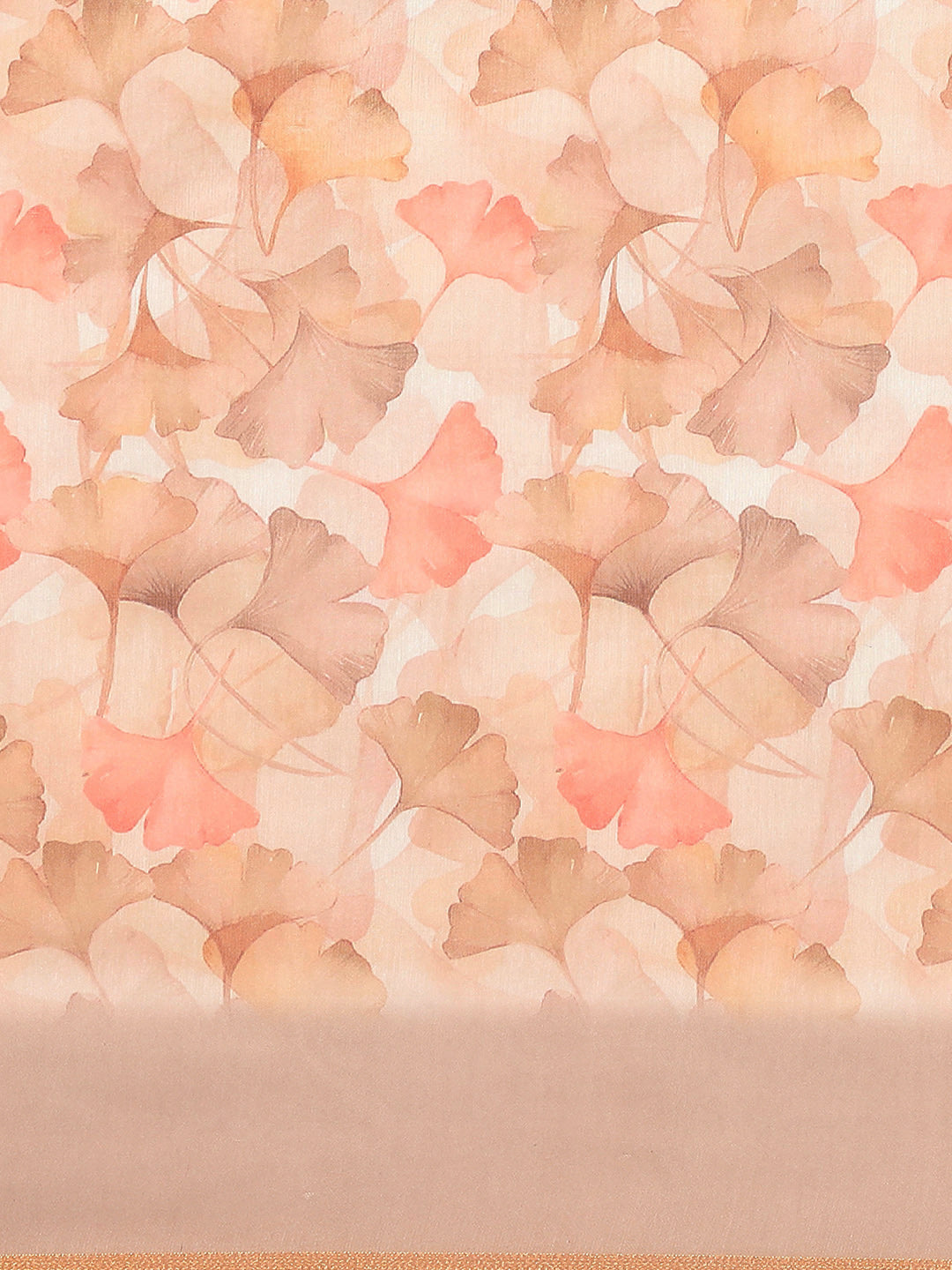 Beige Pure Cotton Printed Floral Saree with Unstitched Blouse - Hiral Fashion | Grocsy
