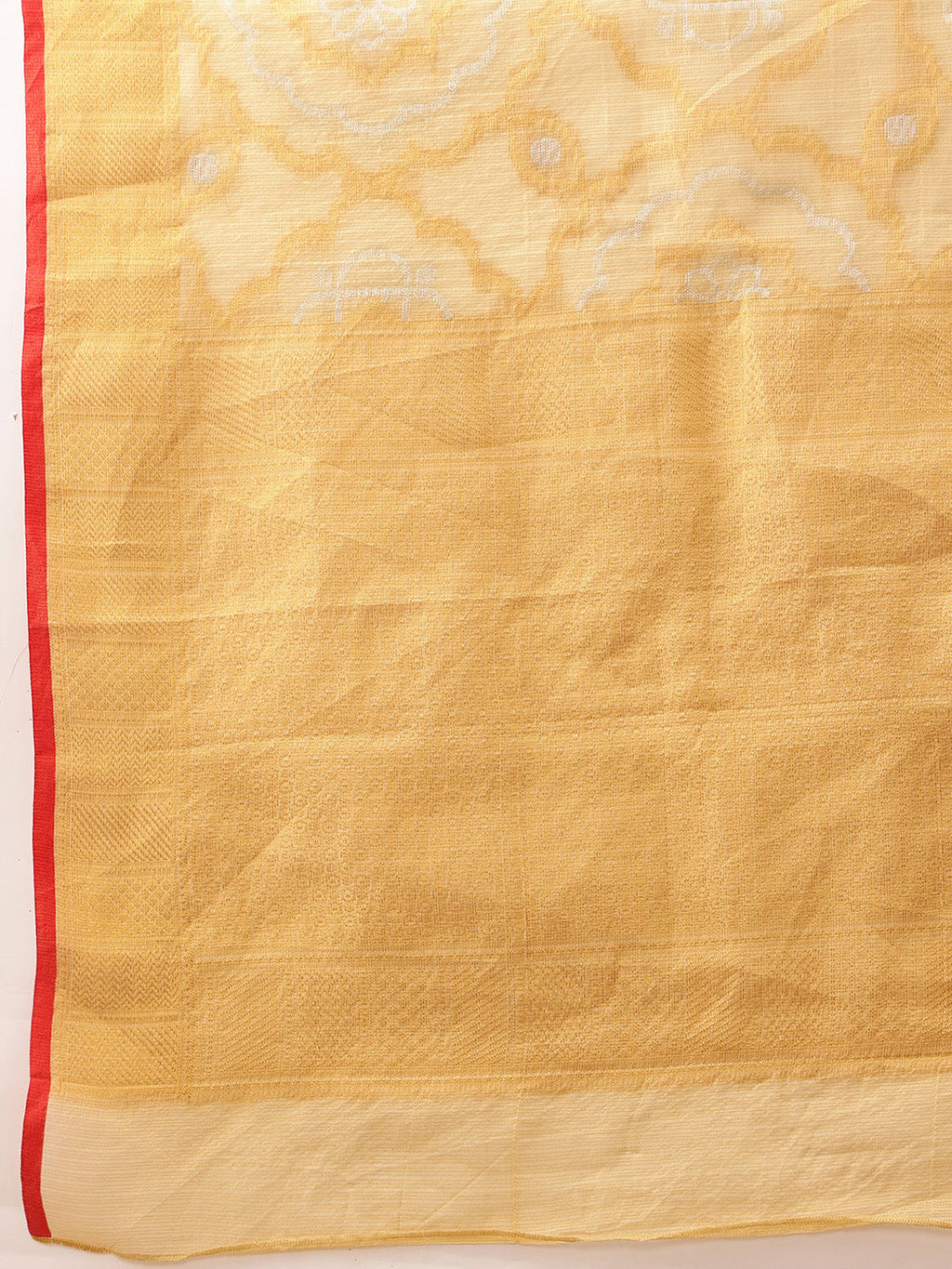 Hiral Fashion Beige Banarasi Kota Doria Woven Design Zari Woven Saree | Grocsy
