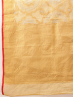 Hiral Fashion Beige Banarasi Kota Doria Woven Design Zari Woven Saree | Grocsy