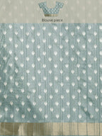 Gray Silk Blend Digital Print Floral Saree with Unstitched Blouse - Hiral Fashion | Grocsy
