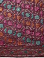 Hiral Fashion Purple Jamdani Cotton Floral Woven Thread Saree | Grocsy