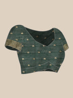 Hiral Fashion Green Jamdani Cotton Floral Woven Thread Saree | Grocsy