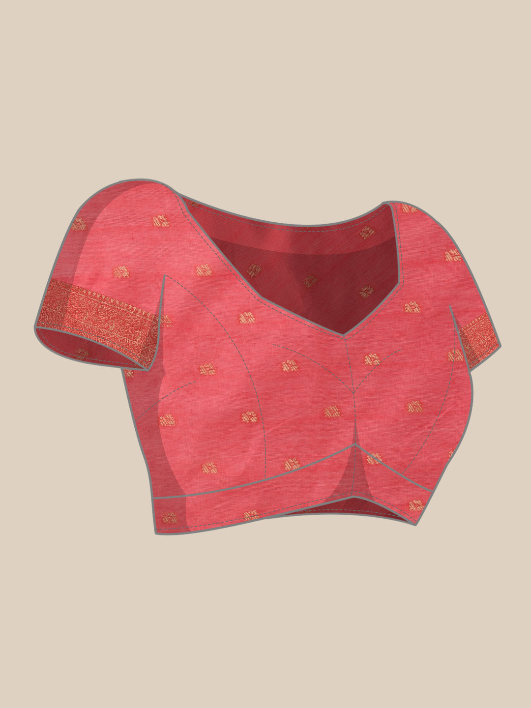 Hiral Fashion Pink Jamdani Cotton Floral Woven Thread Saree | Grocsy