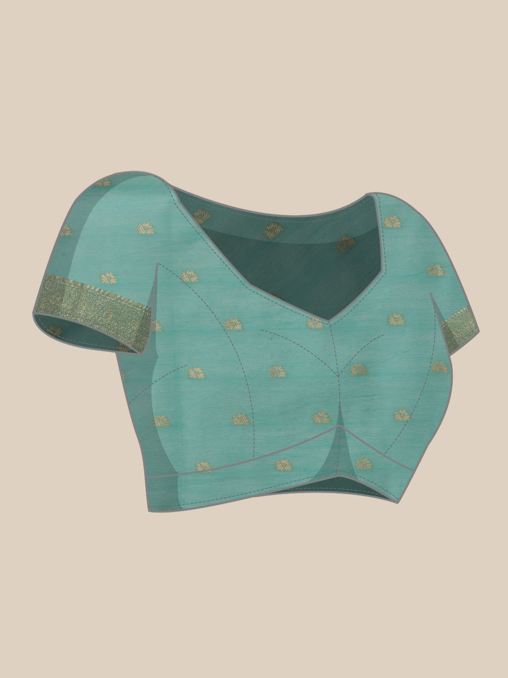 Hiral Fashion Teal Jamdani Cotton Floral Woven Thread Saree | Grocsy