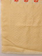 Hiral Fashion Beige Jamdani Cotton Floral Woven Thread Saree | Grocsy