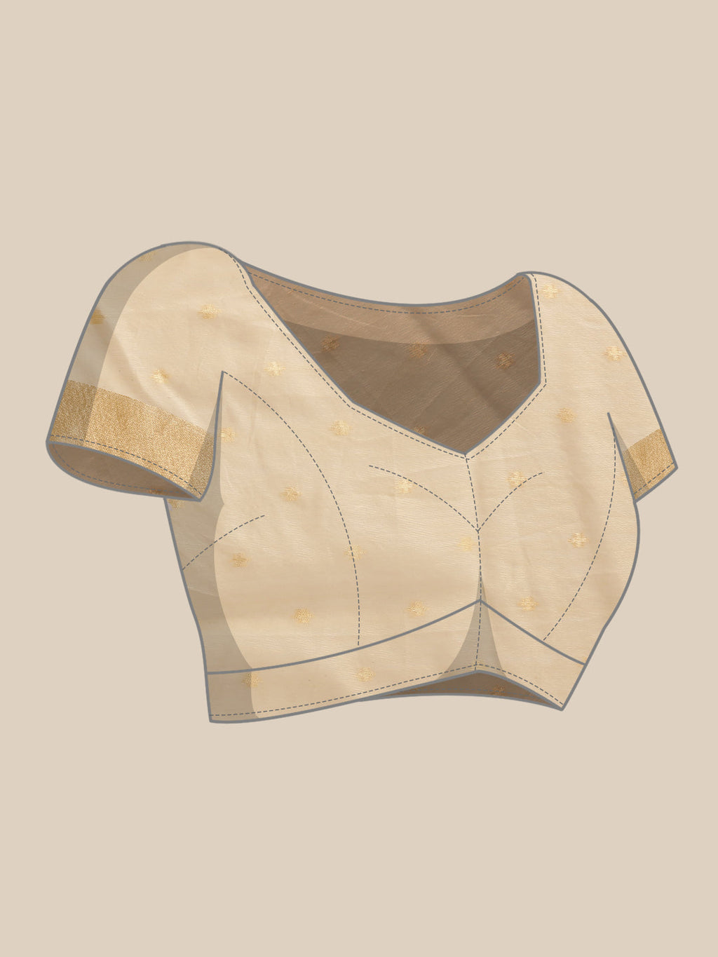 Hiral Fashion Beige Jamdani Cotton Floral Woven Thread Saree | Grocsy