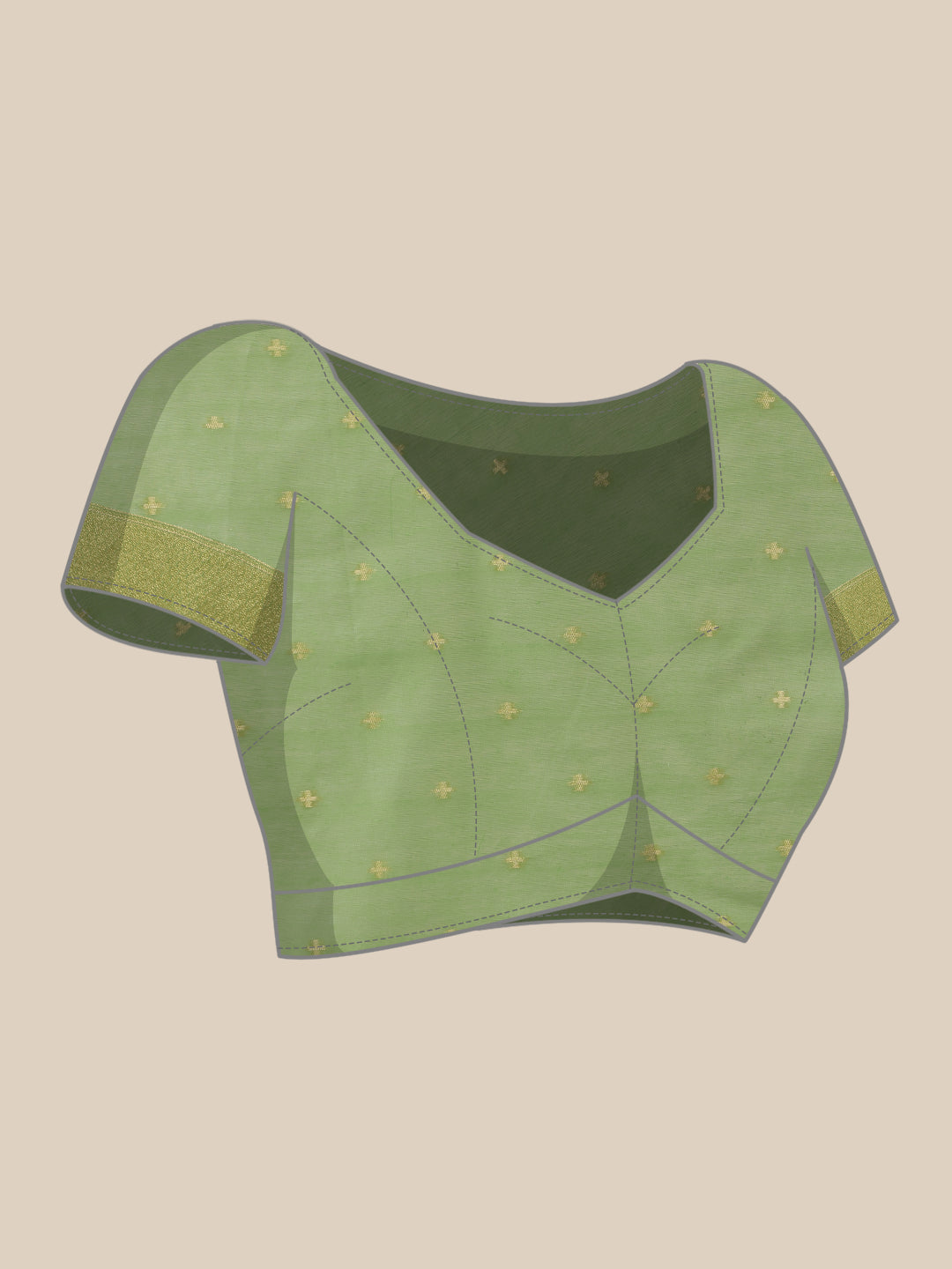 Hiral Fashion Lime Green Jamdani Cotton Floral Woven Thread Saree | Grocsy