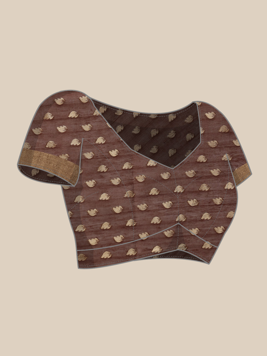 Hiral Fashion Brown Jamdani Cotton Floral Woven Thread Saree | Grocsy