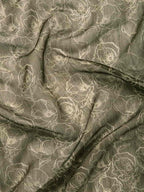 Black Silk Cotton Printed Floral Saree with Unstitched Blouse - Hiral Fashion | Grocsy