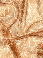Brown Silk Cotton Printed Floral Saree with Unstitched Blouse - Hiral Fashion | Grocsy