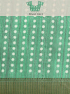 Green Silk Cotton Printed Floral Saree with Unstitched Blouse - Hiral Fashion | Grocsy