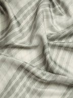 Gray Silk Cotton Printed Striped Saree with Unstitched Blouse - Hiral Fashion | Grocsy