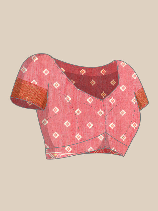 Mustard Silk Cotton Printed Floral Saree with Unstitched Blouse - Hiral Fashion | Grocsy