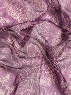 Purple Silk Cotton Printed Floral Saree with Unstitched Blouse - Hiral Fashion | Grocsy