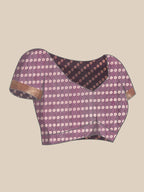Purple Silk Cotton Printed Floral Saree with Unstitched Blouse - Hiral Fashion | Grocsy