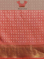 Red Silk Cotton Printed Floral Saree with Unstitched Blouse - Hiral Fashion | Grocsy