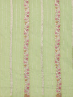 Green Cotton Woven Zari Design Floral Saree with Unstitched Blouse - Hiral Fashion | Grocsy